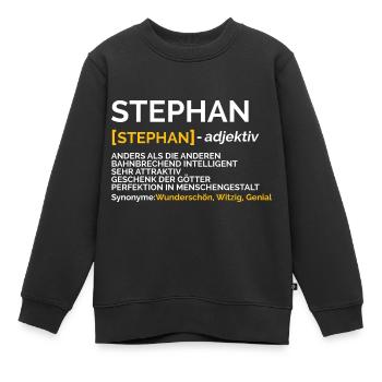Stephan - Sweat Premium enfant bio - noir - Devant - AI Model Kid Female (0cm)