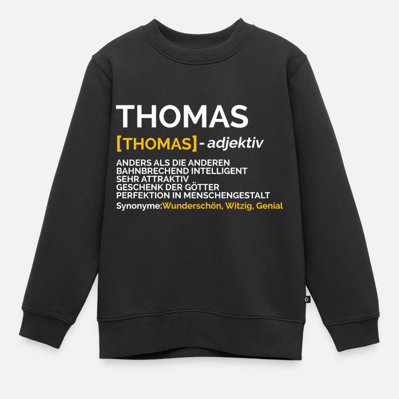 Thomas - Kinder Premium Organic Sweatshirt - Schwarz