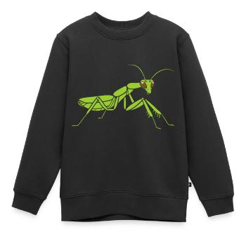 Mante religieuse - Sweat Premium enfant bio - noir - Devant - AI Model Kid Female (0cm)