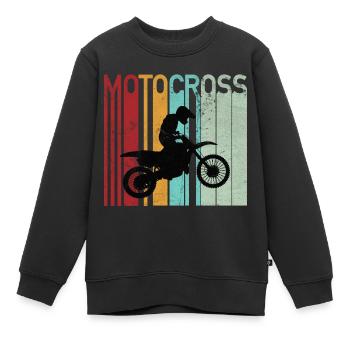 Motocross motocross - Sweat Premium enfant bio - noir - Devant - AI Model Kid Female (0cm)
