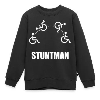 Handicap fauteuil roulant handicap noir humour - Sweat Premium enfant bio - noir - Devant - AI Model Kid Female (0cm)