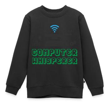 Computer Flüsterer - IT Support PC - Kinder Premium Organic Sweatshirt - Schwarz - Vorne - AI Model Kid Female (0cm)