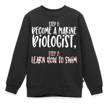 Biologiste marin Étape 1 - Sweat Premium enfant bio - noir - Devant - AI Model Kid Female (0cm)