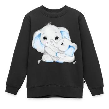 Elefant Afrika Baby Geschenk T-Shirt - Kinder Premium Organic Sweatshirt - Schwarz - Vorne - AI Model Kid Female (0cm)