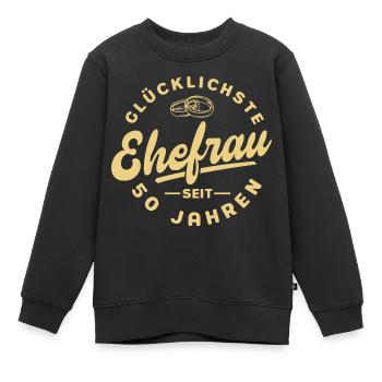 Ehepaar 50 Jahre Ehe Goldene Hochzeit Geschenk - Kinder Premium Organic Sweatshirt - Schwarz - Vorne - AI Model Kid Female (0cm)