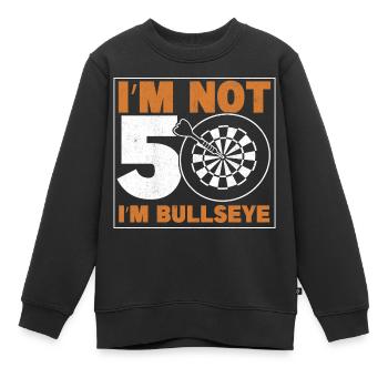 Je n’ai pas 50 ans Je suis Joueur de fléchettes Bullseye 50e anniversaire - Sweat Premium enfant bio - noir - Devant - AI Model Kid Female (0cm)