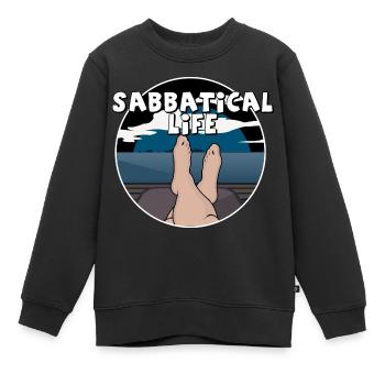 Emploi de vie sabbatique Employé - Sweat Premium enfant bio - noir - Devant - AI Model Kid Female (0cm)