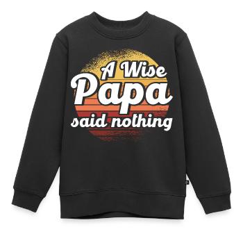 Klug Vater Vati Papa - Kinder Premium Organic Sweatshirt - Schwarz - Vorne - AI Model Kid Female (0cm)