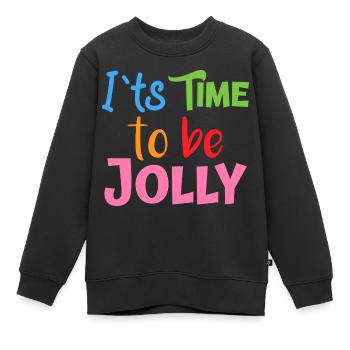 jolly's time - Sweat Premium enfant bio - noir - Devant - AI Model Kid Female (0cm)