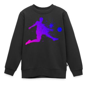 Fussballspieler Fussballspielen Herren Fussball - Kinder Premium Organic Sweatshirt - Schwarz - Vorne - AI Model Kid Female (0cm)