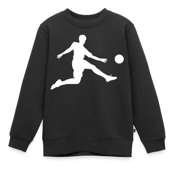 Fussballspieler Fussballer Fussballspielen - Kinder Premium Organic Sweatshirt - Schwarz - Vorne - AI Model Kid Female (0cm)