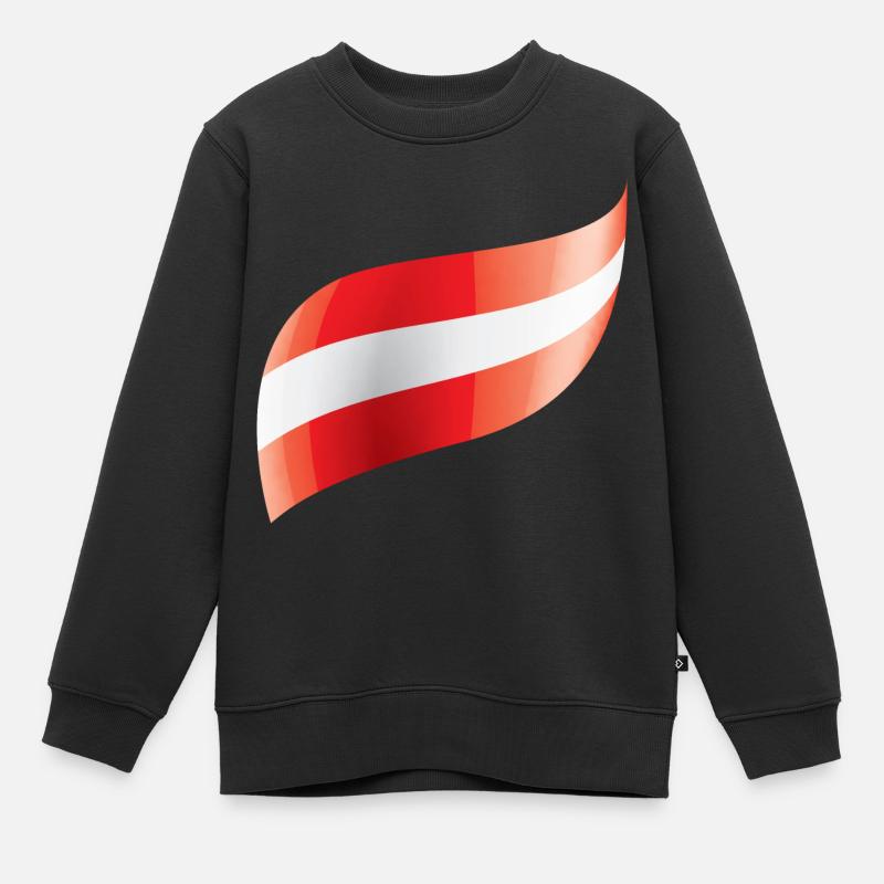Le drapeau autrichien agité - Sweat Premium enfant bio - noir