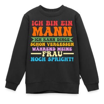 Ich Bin Ein Mann - Kinder Premium Organic Sweatshirt - Schwarz - Vorne - AI Model Kid Female (0cm)