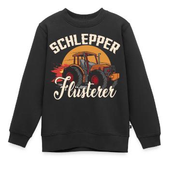 Schlepper Flüsterer | Traktor | Trecker - Kinder Premium Organic Sweatshirt - Schwarz - Vorne - AI Model Kid Female (0cm)