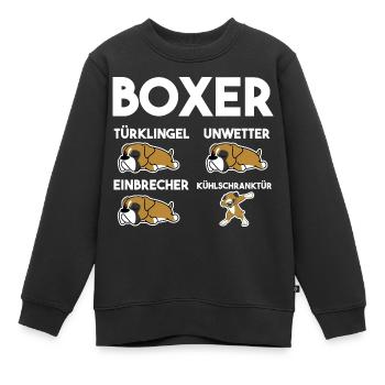 Hund Boxer - Kinder Premium Organic Sweatshirt - Schwarz - Vorne - AI Model Kid Female (0cm)