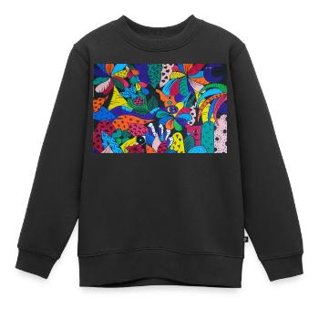 Eléphant ésotérique Pop Art - Sweat Premium enfant bio - noir - Devant - AI Model Kid Female (0cm)