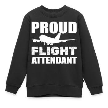 Cooler Flugbegleiter Airline Stewardess - Kinder Premium Organic Sweatshirt - Schwarz - Vorne - AI Model Kid Female (0cm)