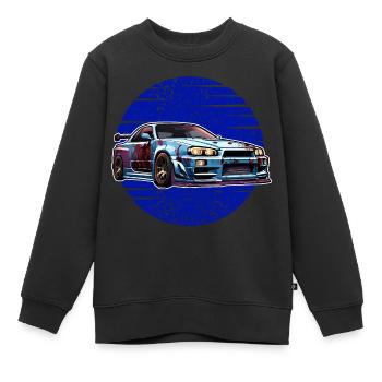 Jdm / Tuning / Turbocharger / Rims / Chiptuning - Kids Premium Organic Sweatshirt - black - Front - AI Model Kid Female (0cm)