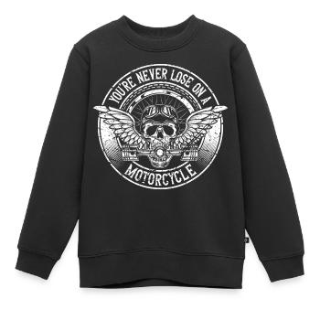 Ne perdez jamais les amateurs de clubs de motards vintage - Sweat Premium enfant bio - noir - Devant - AI Model Kid Female (0cm)
