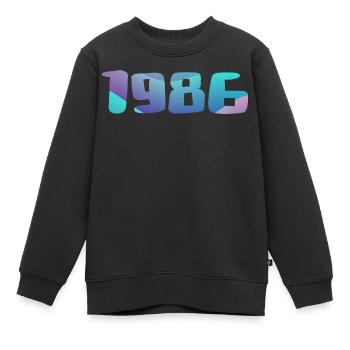 1986 Geburtstagsgeschenk Jahrgang 1986 Retro 1986 - Kinder Premium Organic Sweatshirt - Schwarz - Vorne - AI Model Kid Female (0cm)