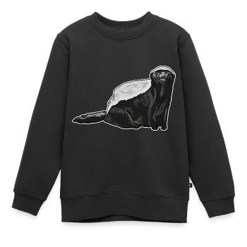 Blaireau de miel - Sweat Premium enfant bio - noir - Devant - AI Model Kid Female (0cm)