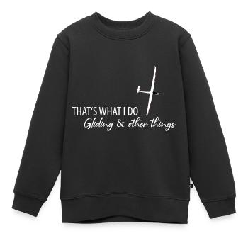 Glider Gliding Gliding Glider - Kids Premium Organic Sweatshirt - black - Front - AI Model Kid Female (0cm)