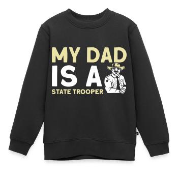 Papa Policier Du Service de Police Policier - Sweat Premium enfant bio - noir - Devant - AI Model Kid Female (0cm)