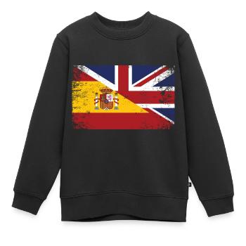 Inglaterra España Bandera Inglesa Gran Bretaña - Sweat Premium enfant bio - noir - Devant - AI Model Kid Female (0cm)