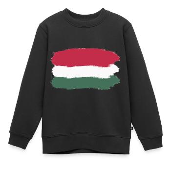 Hongrie - Sweat Premium enfant bio - noir - Devant - AI Model Kid Female (0cm)