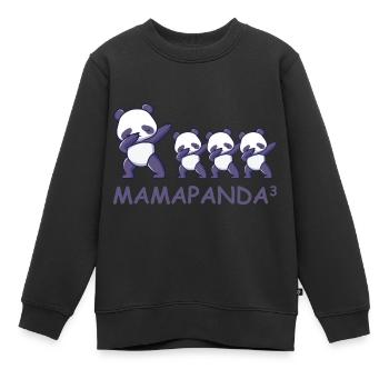 Schwanger werdene Mutter Drillinge Panda - Kinder Premium Organic Sweatshirt - Schwarz - Vorne - AI Model Kid Female (0cm)