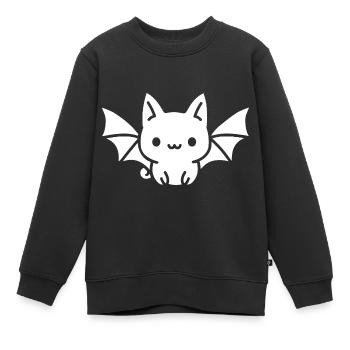 chauve-souris - Sweat Premium enfant bio - noir - Devant - AI Model Kid Female (0cm)