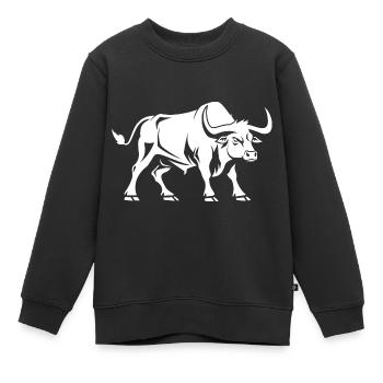Stier - Kinder Premium Organic Sweatshirt - Schwarz - Vorne - AI Model Kid Female (0cm)