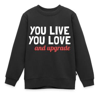 Sie leben, Sie lernen und Sie verbessern - Kinder Premium Organic Sweatshirt - Schwarz - Vorne - AI Model Kid Female (0cm)
