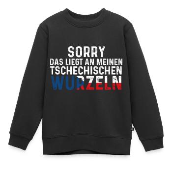 Tschechische Wurzeln Tscheche Tschechien - Kinder Premium Organic Sweatshirt - Schwarz - Vorne - AI Model Kid Female (0cm)