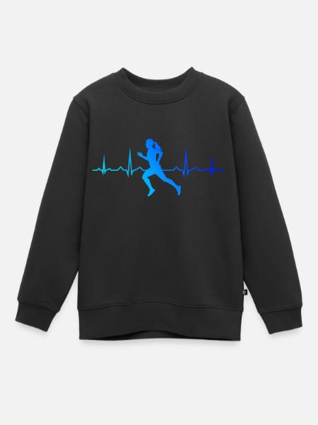 Rennen Damen Laufen Running Jogging Joggen - Kinder Premium Organic Sweatshirt - Schwarz