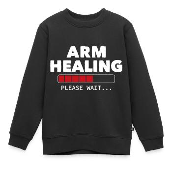 Arm Healing Please Wait - Kinder Premium Organic Sweatshirt - Schwarz - Vorne - AI Model Kid Female (0cm)