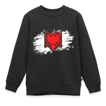 Aigle albanais à deux têtes vintage pour albanais - Sweat Premium enfant bio - noir - Devant - AI Model Kid Female (0cm)