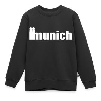 Servus - Gruß aus München - Frauenkirche - Kinder Premium Organic Sweatshirt - Schwarz - Vorne - AI Model Kid Female (0cm)