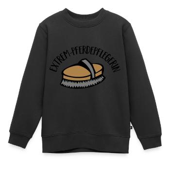 Extrem-Pferdepflegerin - Kinder Premium Organic Sweatshirt - Schwarz - Vorne - AI Model Kid Female (0cm)