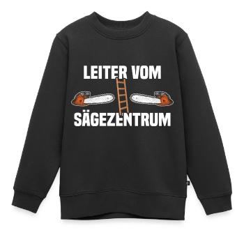Leiter vom Sägezentrum Holz machen - Kinder Premium Organic Sweatshirt - Schwarz - Vorne - AI Model Kid Female (0cm)