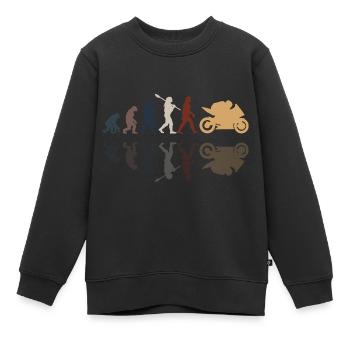 Motorcycle Evolution Vintage Shadow Biker - Kinder Premium Organic Sweatshirt - Schwarz - Vorne - AI Model Kid Female (0cm)