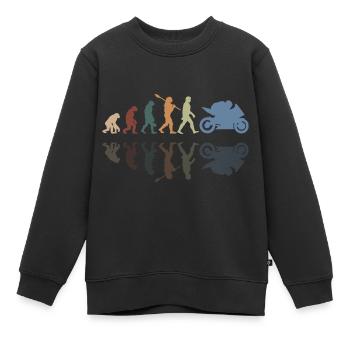 Motorcycle Evolution Vintage Shadow Biker - Kinder Premium Organic Sweatshirt - Schwarz - Vorne - AI Model Kid Female (0cm)