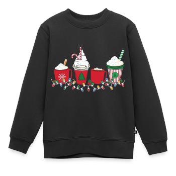 Cadeaux de Noël Noël - Sweat Premium enfant bio - noir - Devant - AI Model Kid Female (0cm)