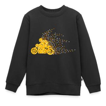 Polygone géométrique de moto - Sweat Premium enfant bio - noir - Devant - AI Model Kid Female (0cm)
