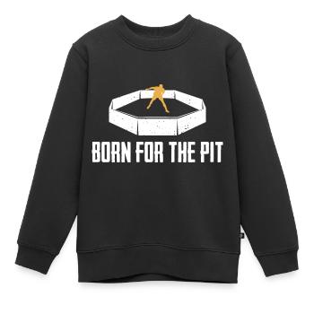 For those born for the pit, - Kids Premium Organic Sweatshirt - black - Front - AI Model Kid Female (0cm)