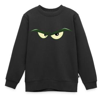 Mauvais regard T-shirt &sweat à capuche - yeux verts, mauvais yeux - Sweat Premium enfant bio - noir - Devant - AI Model Kid Female (0cm)