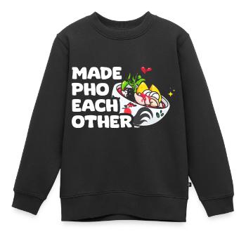 Made Pho Each Other Funny Pho Pun Pho Soup For A - Kinder Premium Organic Sweatshirt - Schwarz - Vorne - AI Model Kid Female (0cm)