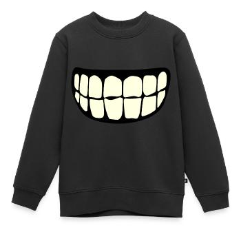 dent sourire dentier 206 S - Sweat Premium enfant bio - noir - Devant - AI Model Kid Female (0cm)