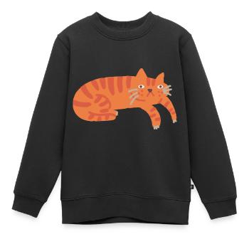 Ginger Cat - cat - Kids Premium Organic Sweatshirt - black - Front - AI Model Kid Female (0cm)