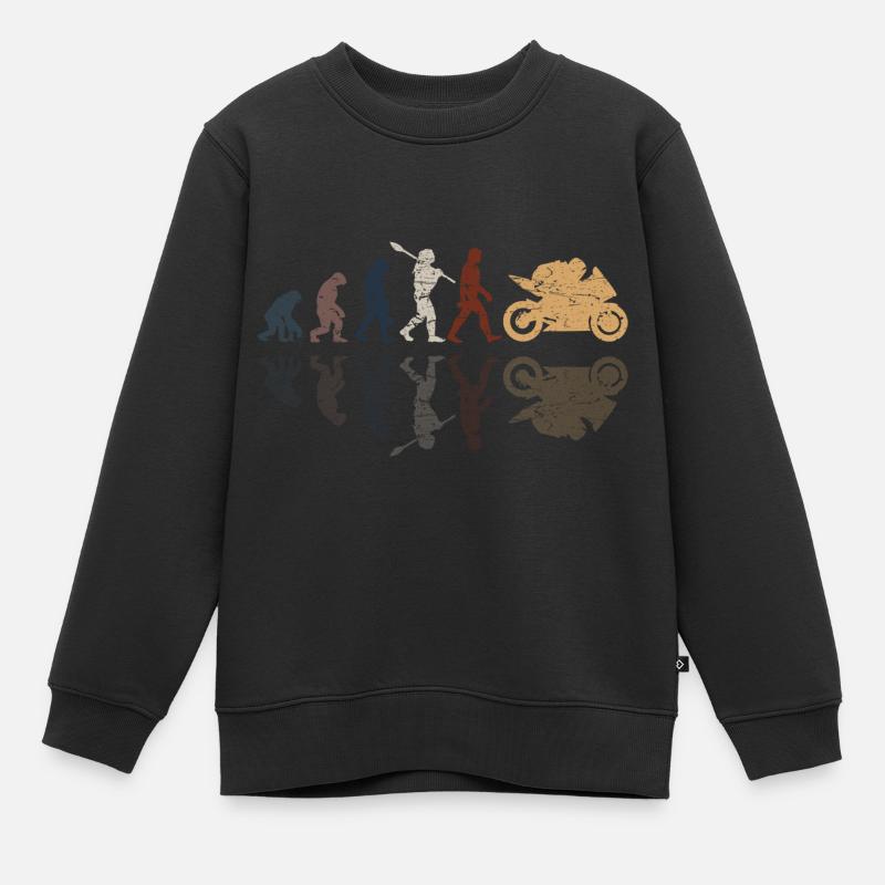 Moto Evolution Vintage Shadow Biker - Sweat Premium enfant bio - noir